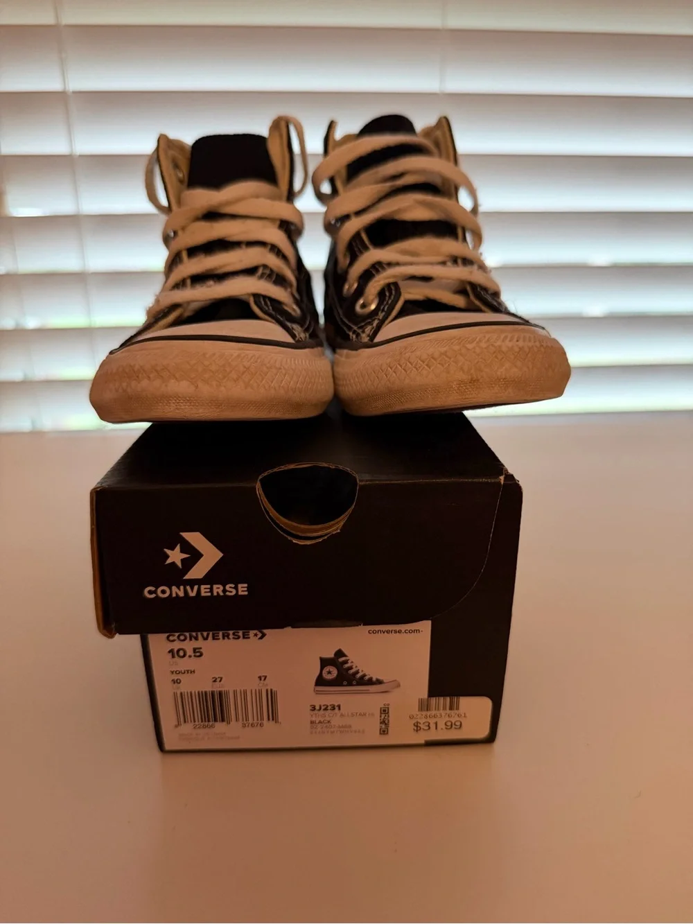 Converse Toddler Black and White High-Top Sneakers